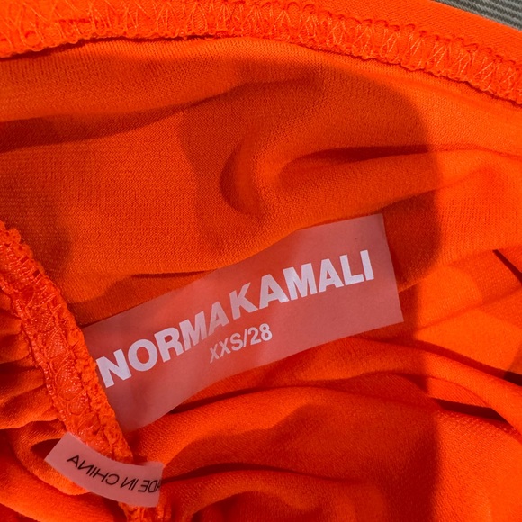 Norma Kamali Bright Orange Shirred Skirt w Halter Wrap Top. NEVER WORN. - Picture 4 of 9